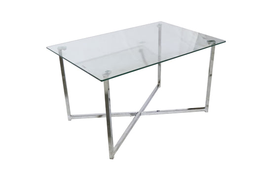 Coffee Table Silver Glass Top