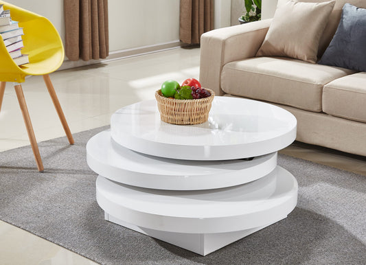 Coffee Table 3050 Glossy White 3 layers