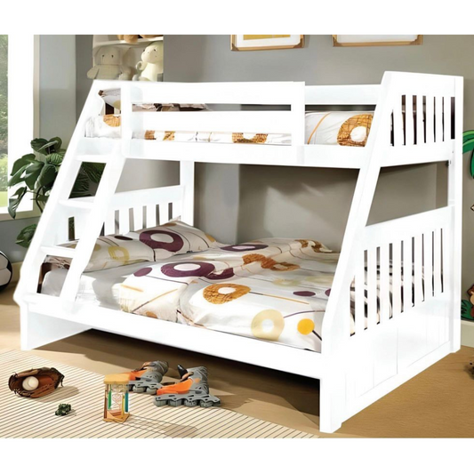 Bunk Bed Kids (Twin / Full) Wooded White