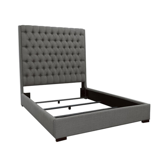 Bed Camille Tall Tufted Bed Grey 75"