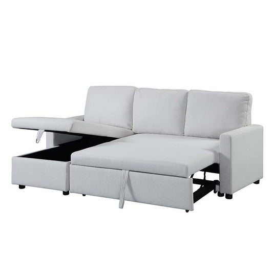 Sleeper Sectional White Sofa Bed with Storage