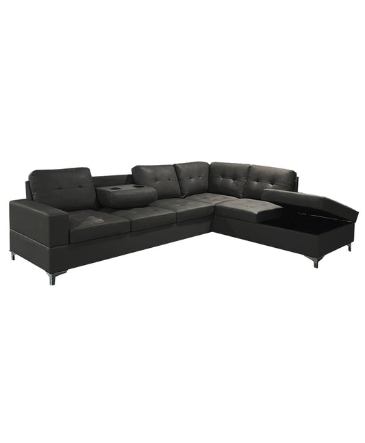 Sectional Sofa Anthonella Black (RIGHT)