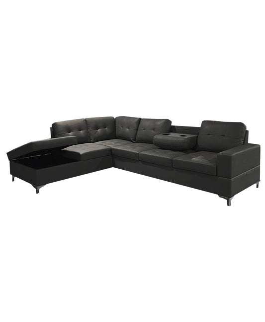 Sectional Sofa Anthonella Black (LEFT)