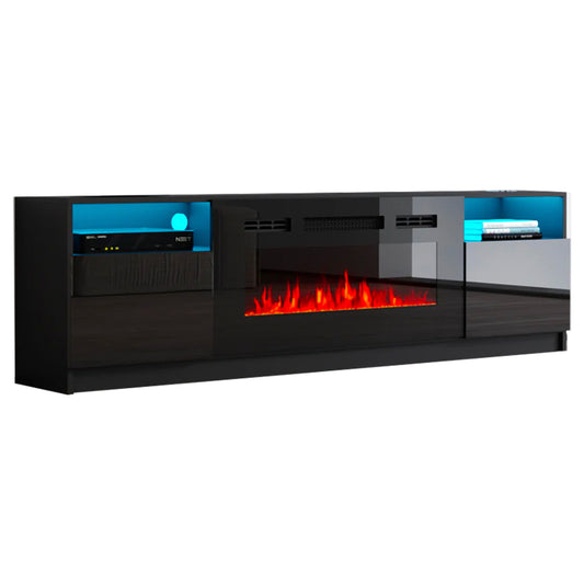 TV4190 Fireplace TV Stand BLACK